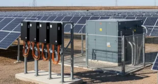 ipari napelem inverter telepítése egy napelem parkba